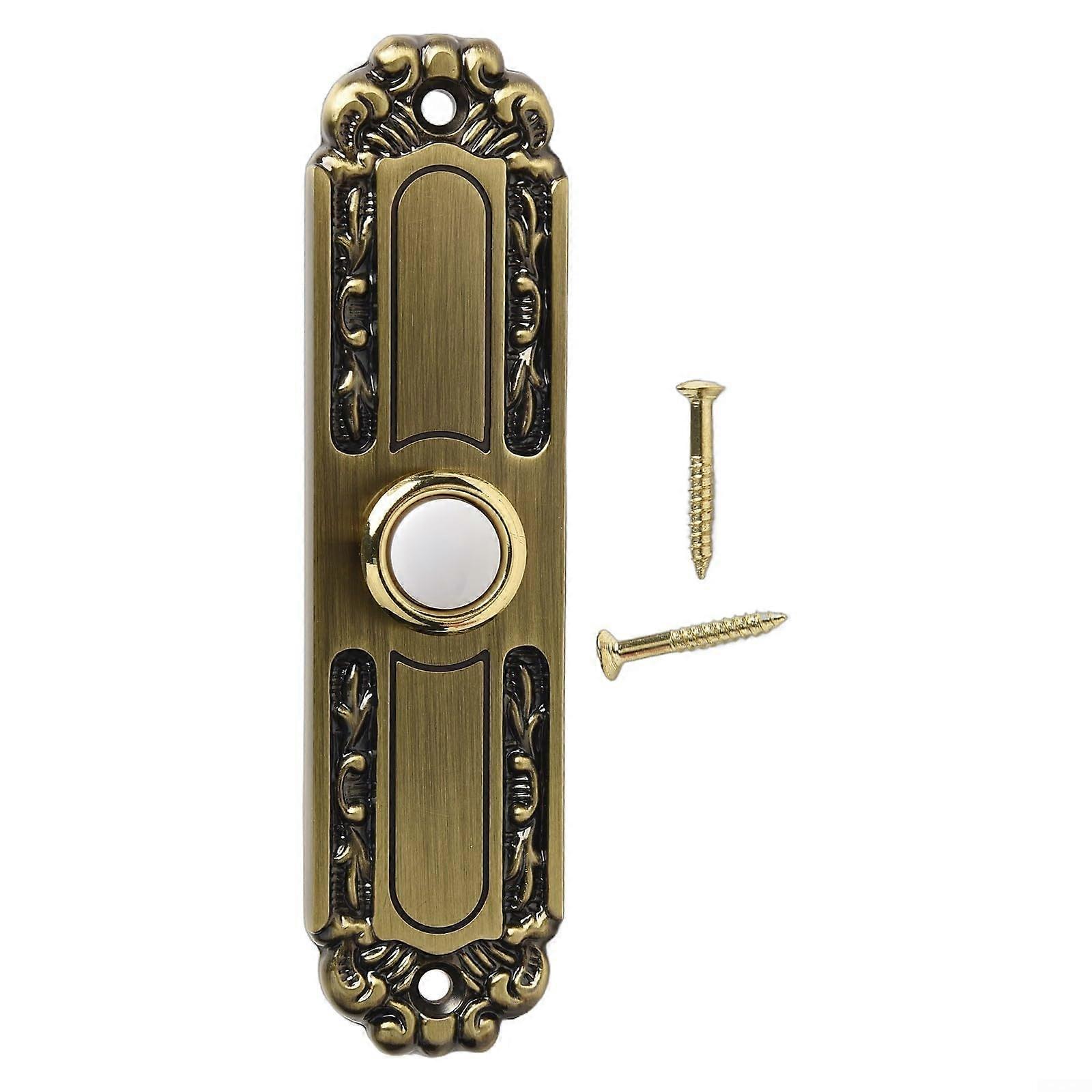 Antique Bronze 5 Inch Doorbell Push Button with LED Light, Weatherproof Heavy Duty Wired