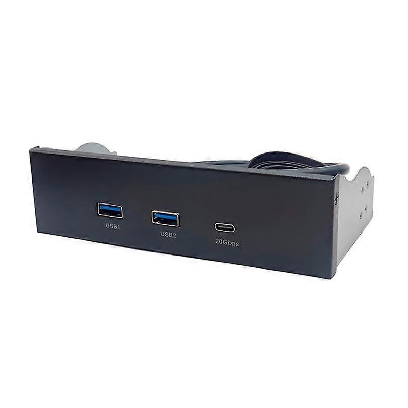 USB3.2 Front Panel USB Hub for 5.25Inch Bay Featuring Double USB3.2 Port and Type C for Fast Data Transfer
