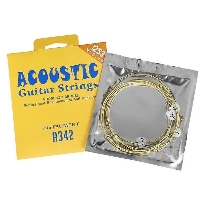6Pcs Folk Guitar Steel String Acoustic Guitar Strings for 6 String Classical Guitars Accessories Powerful and Enduring