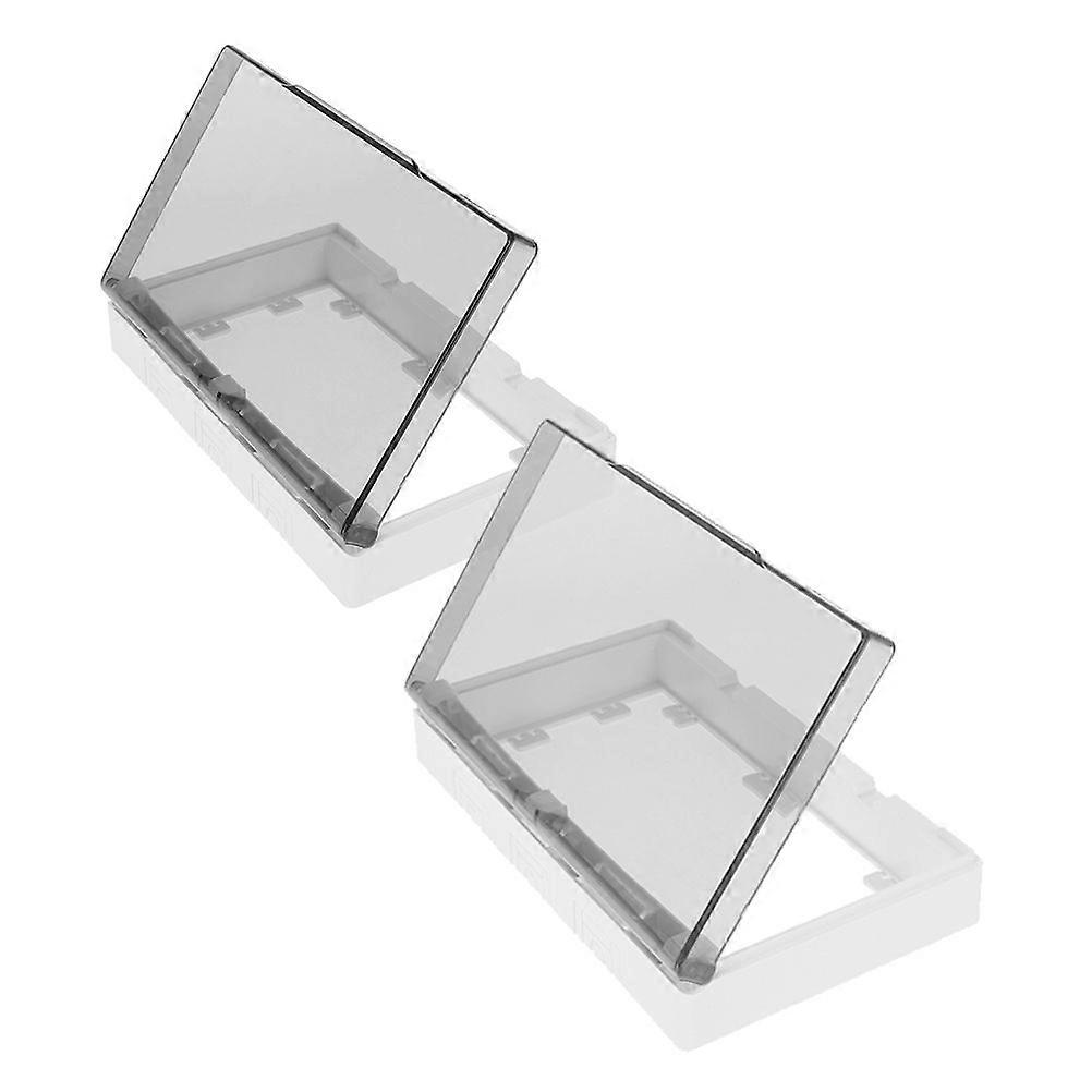 2pcs Ultra-Thin Waterproof 2-position Outlet Covers Self-Adhesive Socket Protection Covers Easy Installation Wall Socket Waterproof Boxes