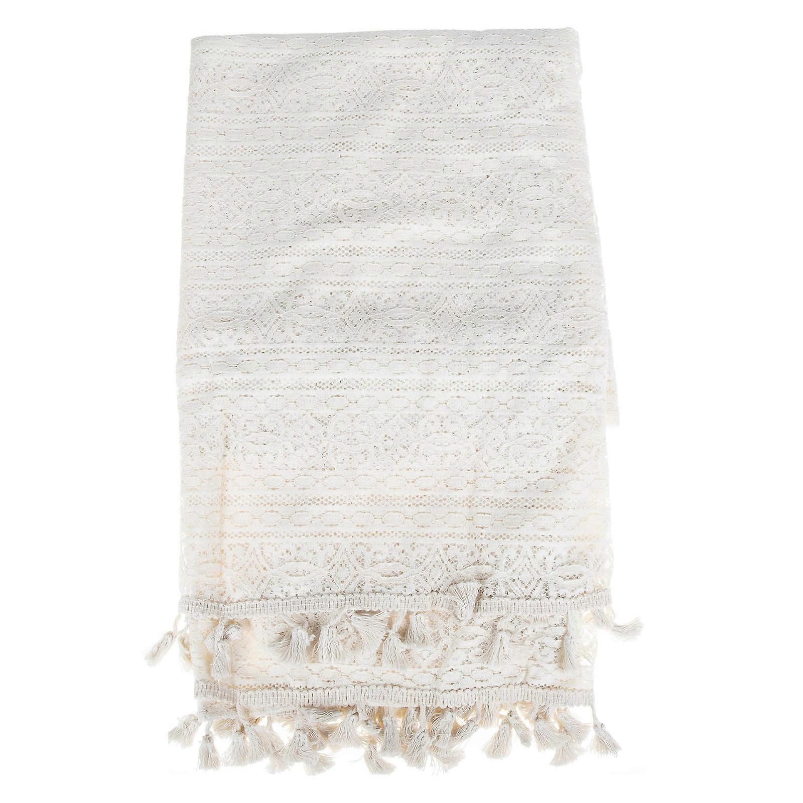 Beige Crochet Tablecloth Decorative Table Cloth for Home 2Pcs Set