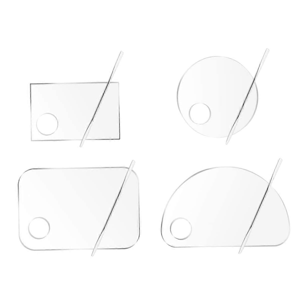 Makeup Mixing Palette with Spatula Set Acrylic Foundation Tray for Precise Color Blending