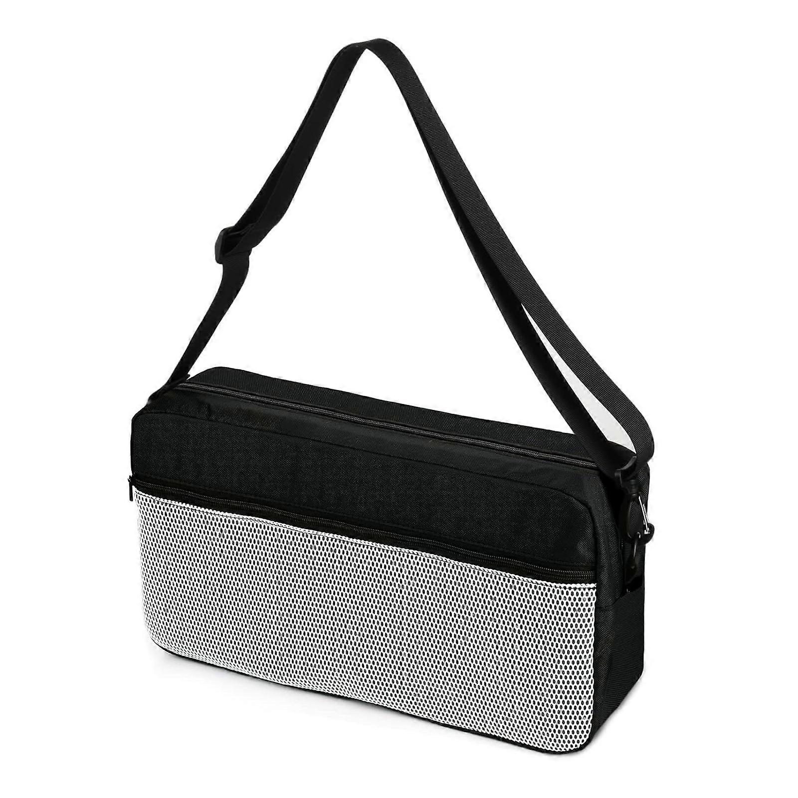 Multiple Layer Pickleballs Organizer Bag Spacious Storage Compartments Ventilated Fabric Included  Black