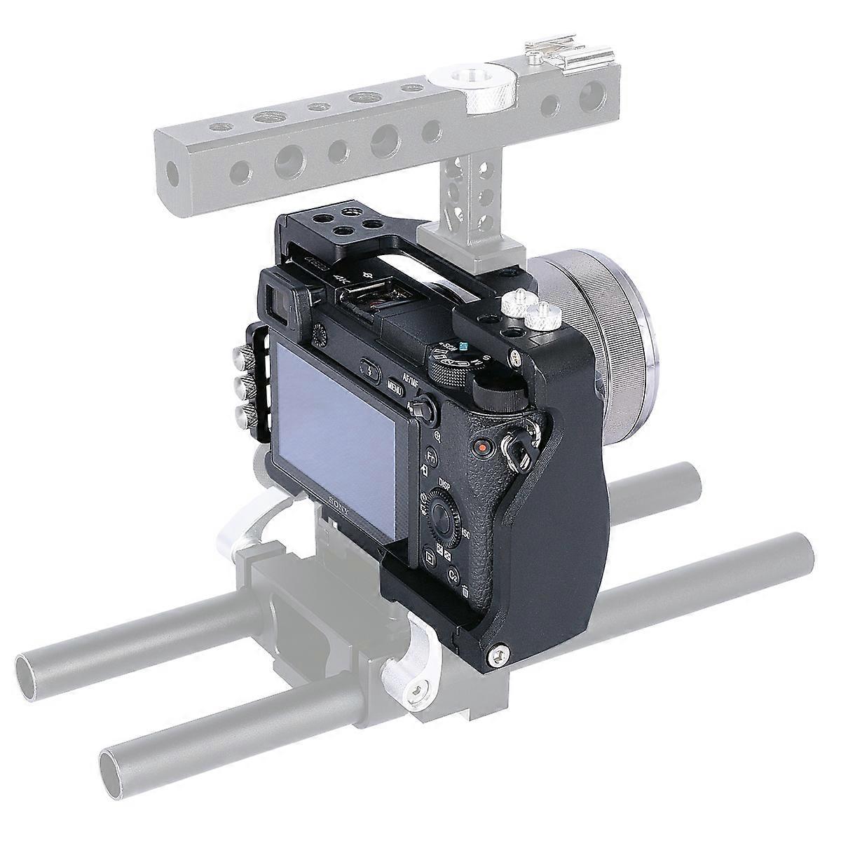 YELANGU C6-B Aviation Aluminum Frame Cage for Sony A6000/A6300/A6400/A6500 Quick Release Plate Base 