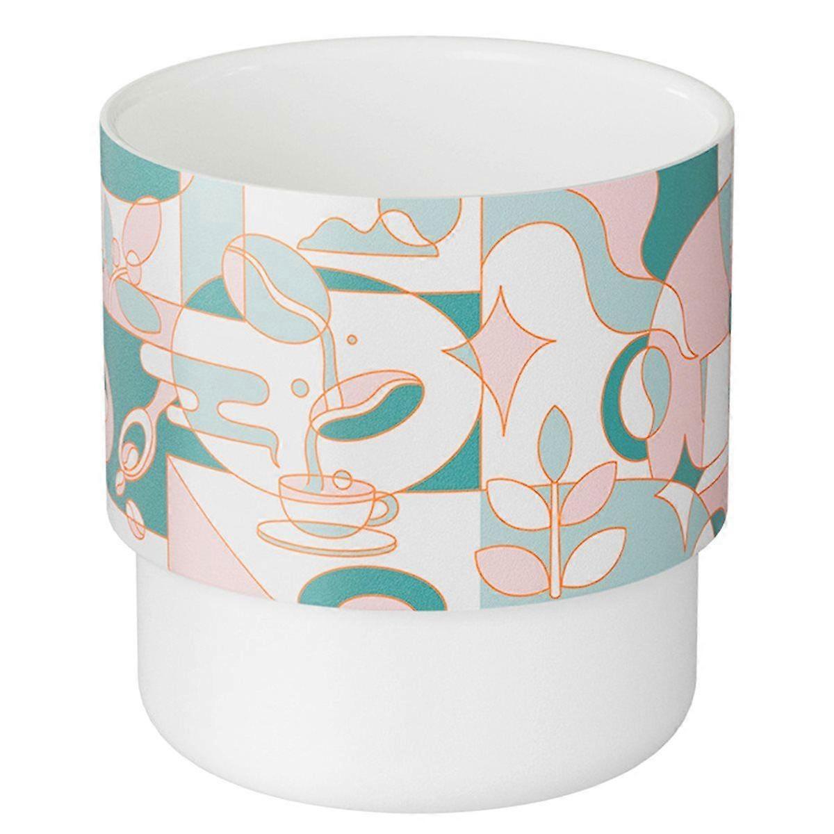 220ml Coffee Cup Stackable Coffee Mugs Ceramic Coffee Mugs with Texture Patterns for Latte/Cappucc