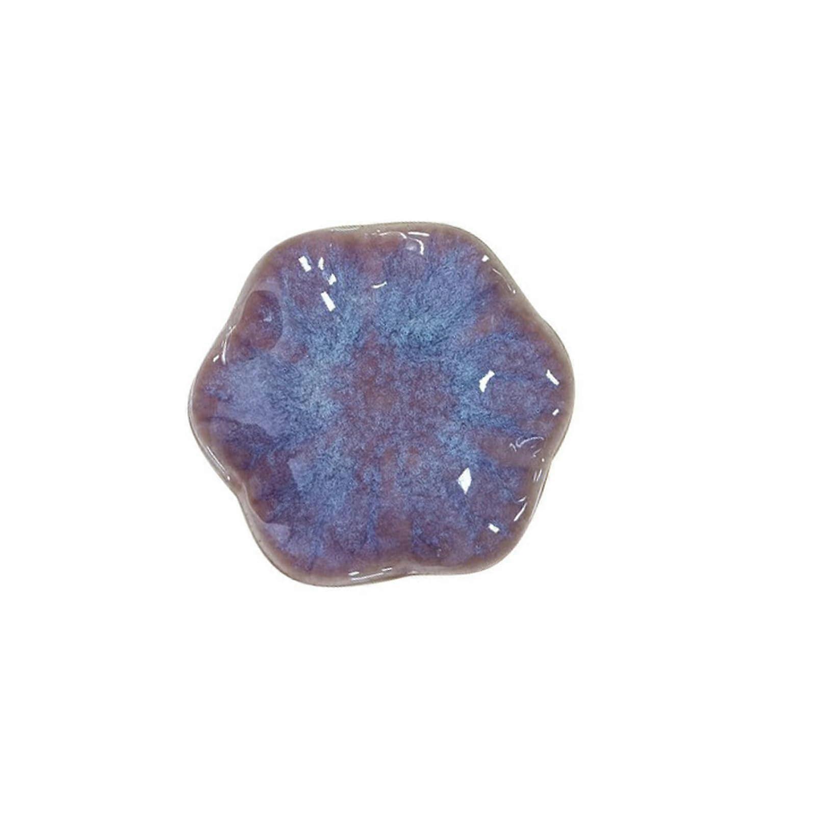 Ceramic Leaf Plate Japanese Dinnerware Microwave Dishwasher Safe Purple Decorative Serving Dish