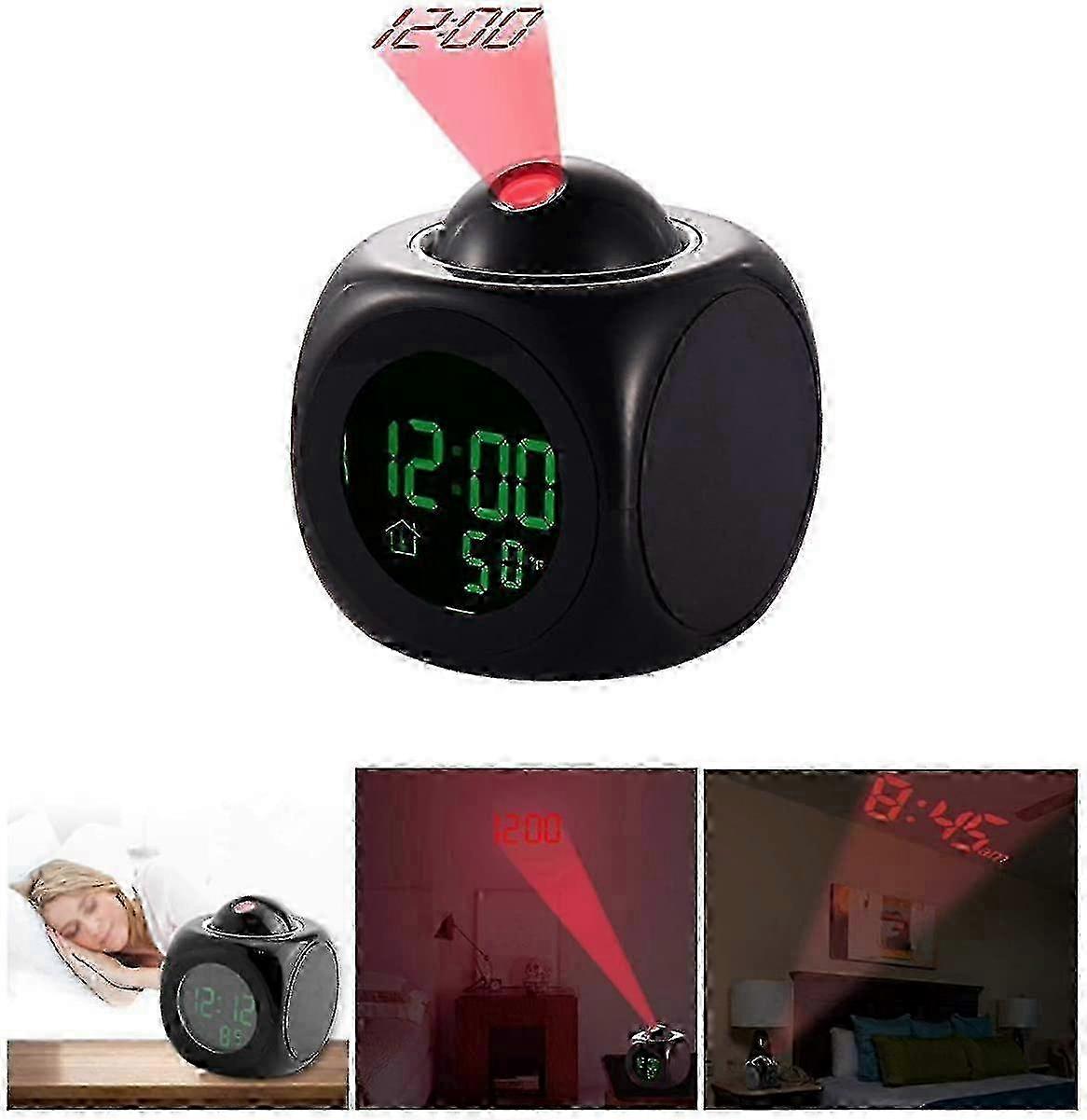 26-27 Led Projector Alarm Clock Multifunction Digital Temperature Display compatible for