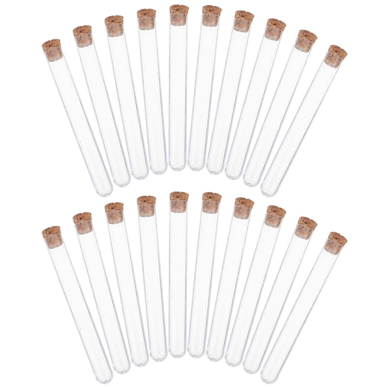 Test Tubes Plastic Test Tubes for Storage Use 100Pcs with Stopper Included
