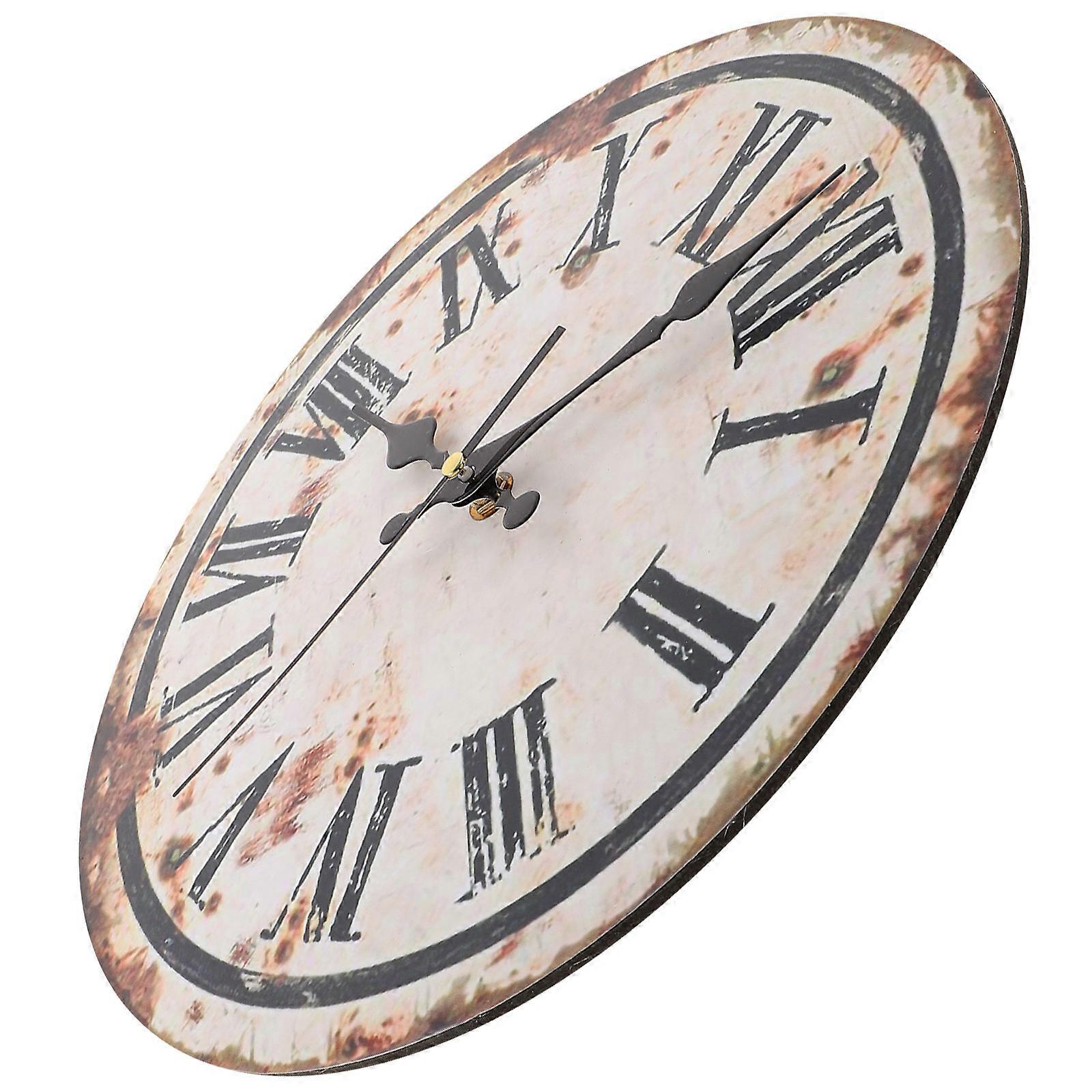 Vintage Wall Clock Retro Design Silent Wall Clock Decorative 3Pcs Pack