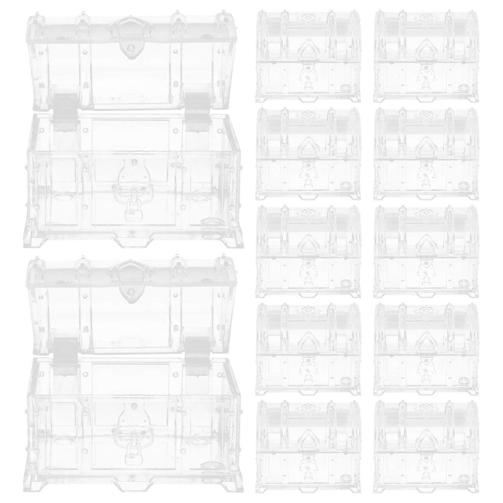 Transparent Treasure Chest Candy Box for Storage Use 12Pcs Clear Candy Containers