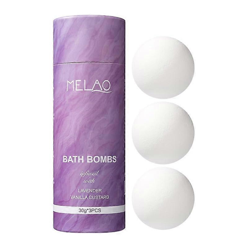 Lavender Vanilla Organic Bath Bombs Gift Set 3 Pack for Deep Hydration and Calming Aromatherapy