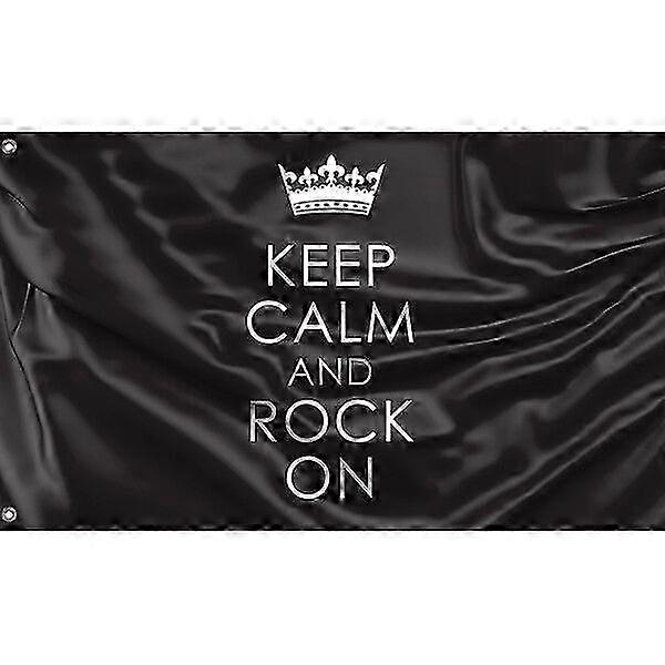 Keep Calm And Rock On Flag Pattern 402