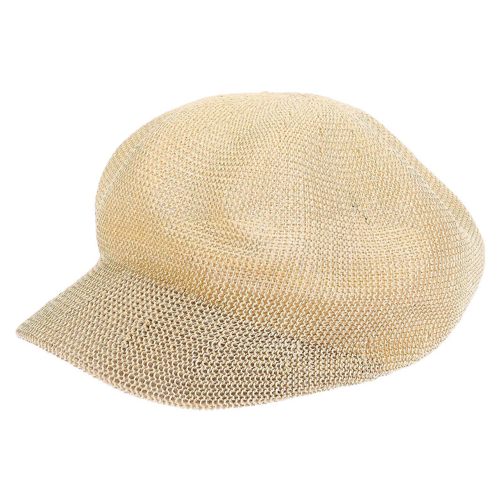 Octagonal Hat Straw Hat for Durable Sun Protection 1Pcs Khaki Beret