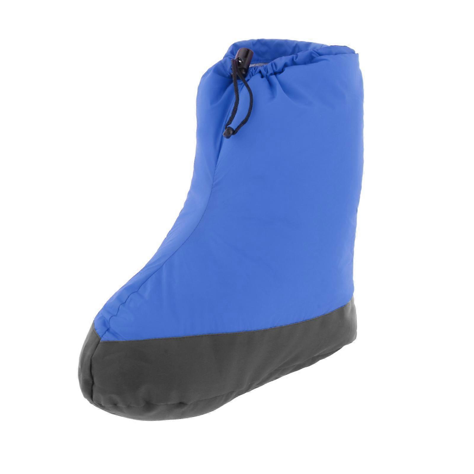 Down Booties Down Filled Slipper Boots for Backpacking Indoor XL Blue
