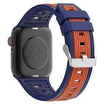 Dual Color Striped Silicone Strap for Apple Watch Series 11 10 42mm/9 8 7 41mm/SE3 SE2 SE 6 5 4 40mm