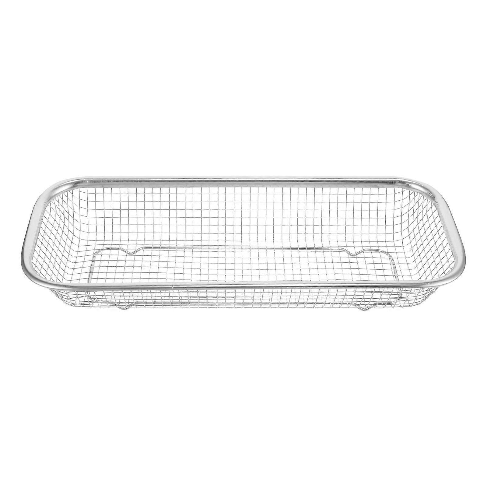 Kitchen Strainer Basket Stainless Steel Large Rectangular Colander for Fruits Vegetables Efficient Draining