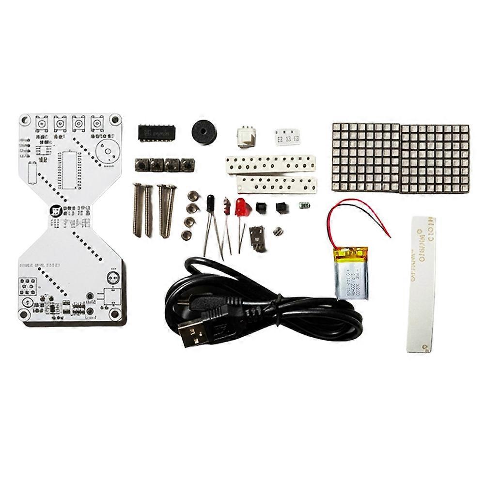 DIY LED Dot Matrix Electronic Kit Hourglass Gravity-Sensing Timer, Electronic Soldering Practice Component, Desk Gadget
