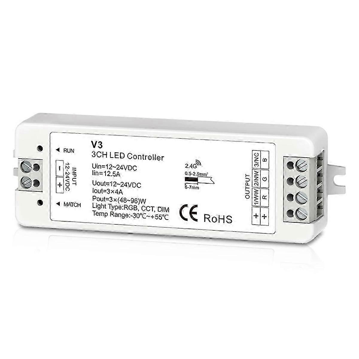 LED controller 3-channel 2.4G DC12-24V dimming