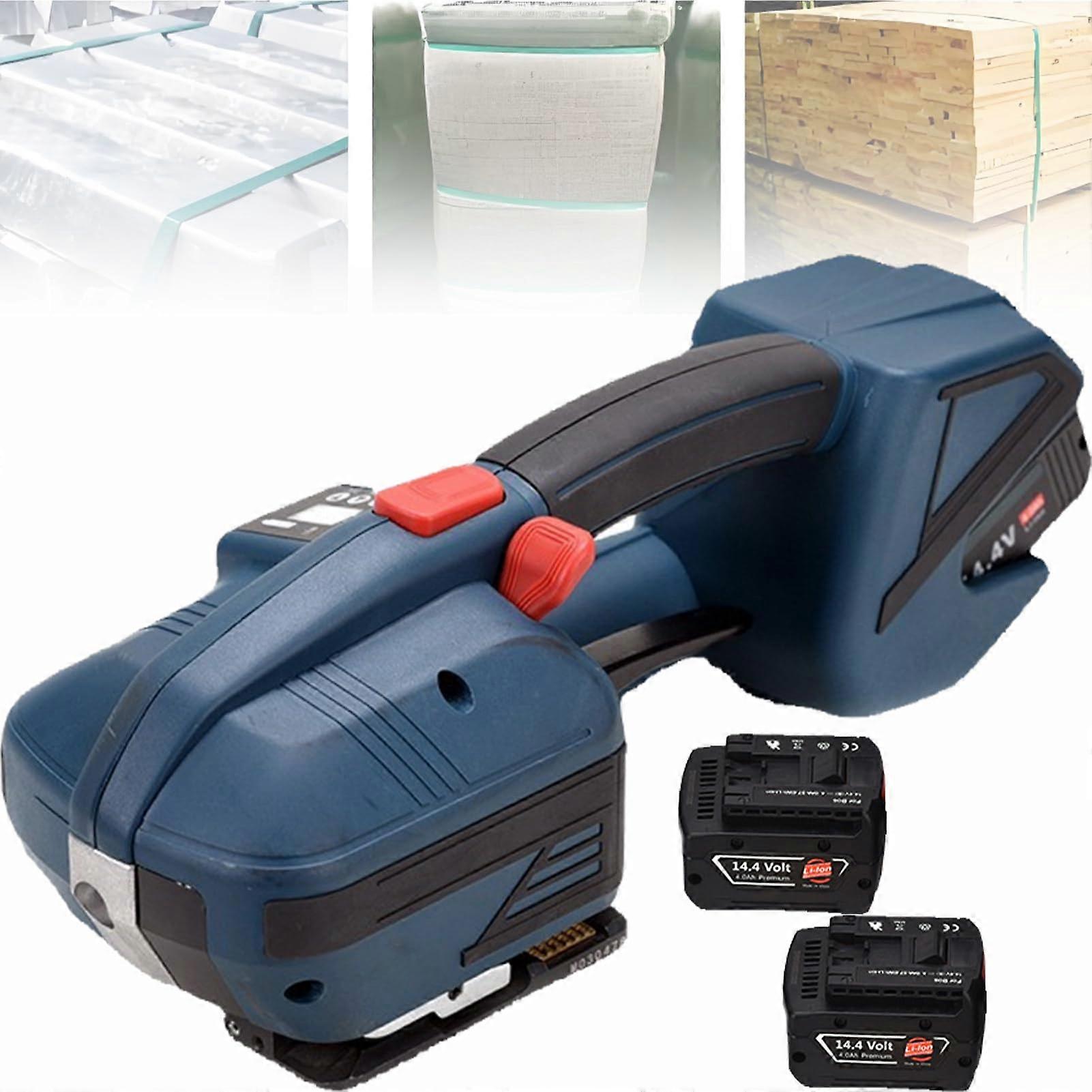 Cordless Strapping Machine with LCD Display, Automatic Tensioning, 4000mAh Battery for PP PET Straps