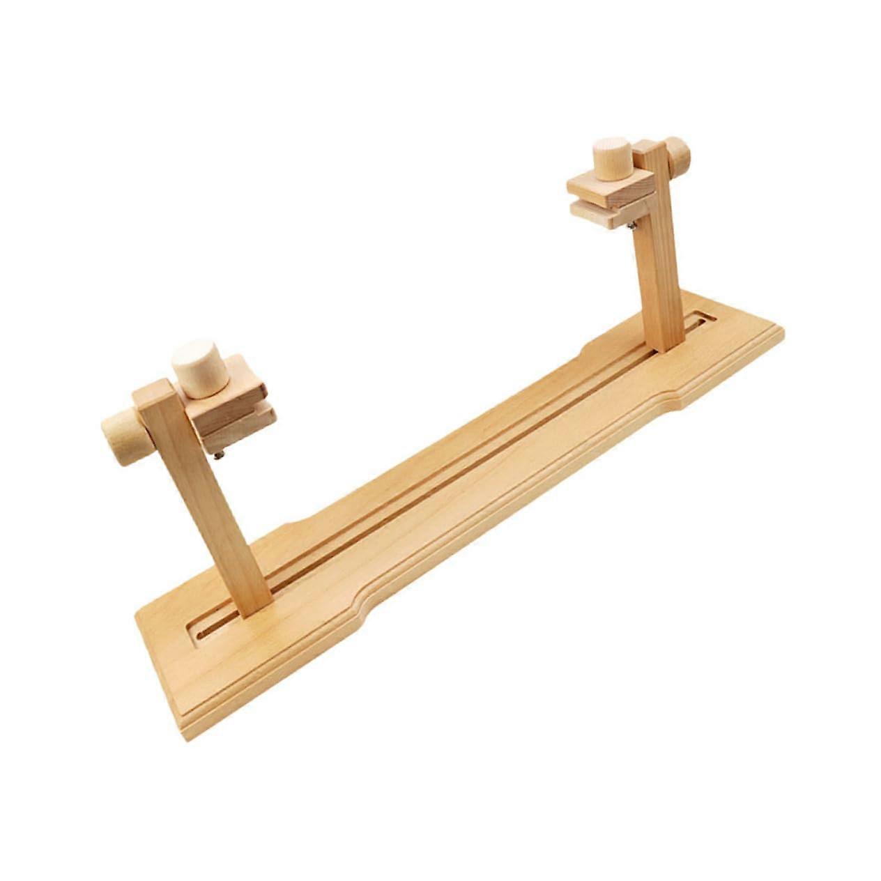 Adjustable Beech Wood Embroidery Stand with Stable Tabletop Support for Cross Stitch and Needlework
