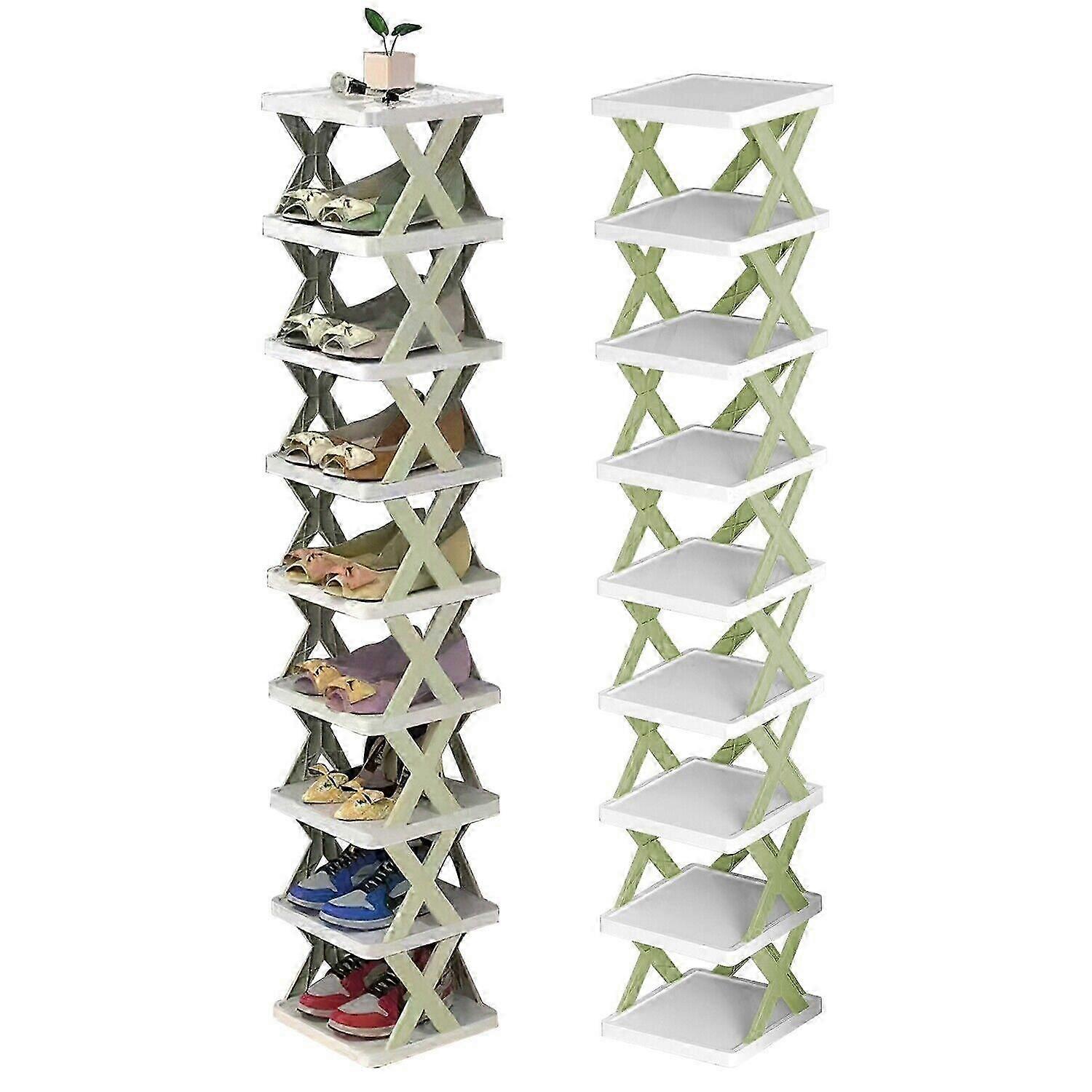 Stackable shoe rack, tall shoe rack, freestanding shoe rack with 9 layers