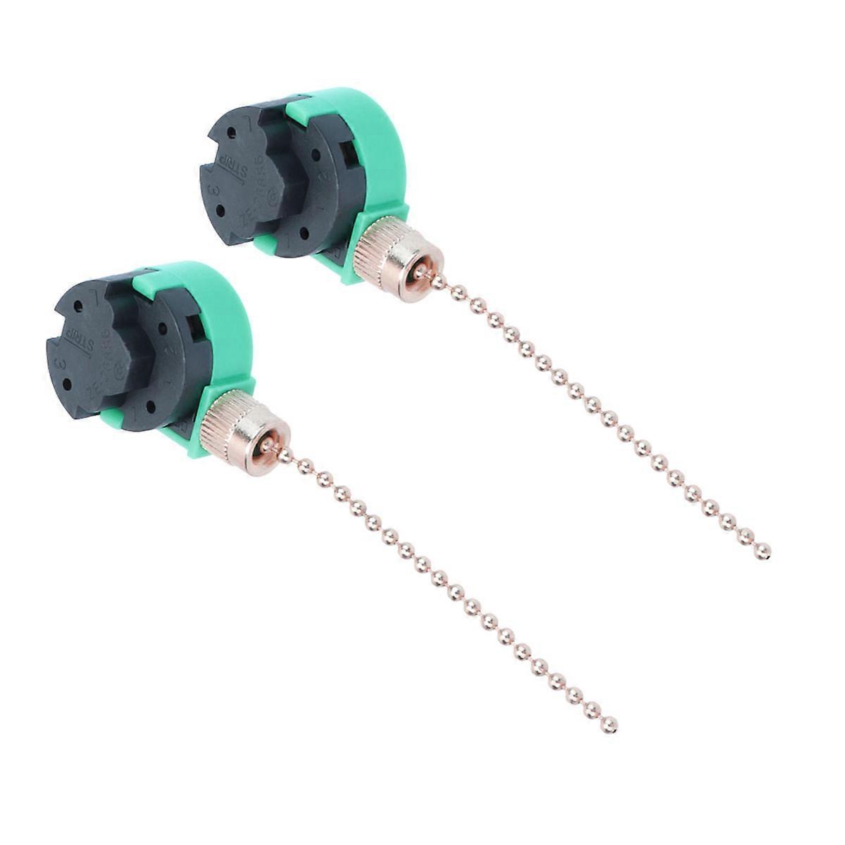 Ceiling Fan Pull Chain 3 Speeds Control Pull Chain Adjustable 2Pcs Gold