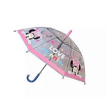 Guarda-chuva infantil Disney Minnie Mouse – Transparente com estampa “Love Minnie” – Ø68 cm – Produto Oficial Licenciado