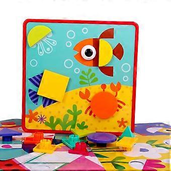 Geometric shape puzzle large particle button assembly big mushroom nail children's puzzle toy Puzzle combination children's educational early educatio