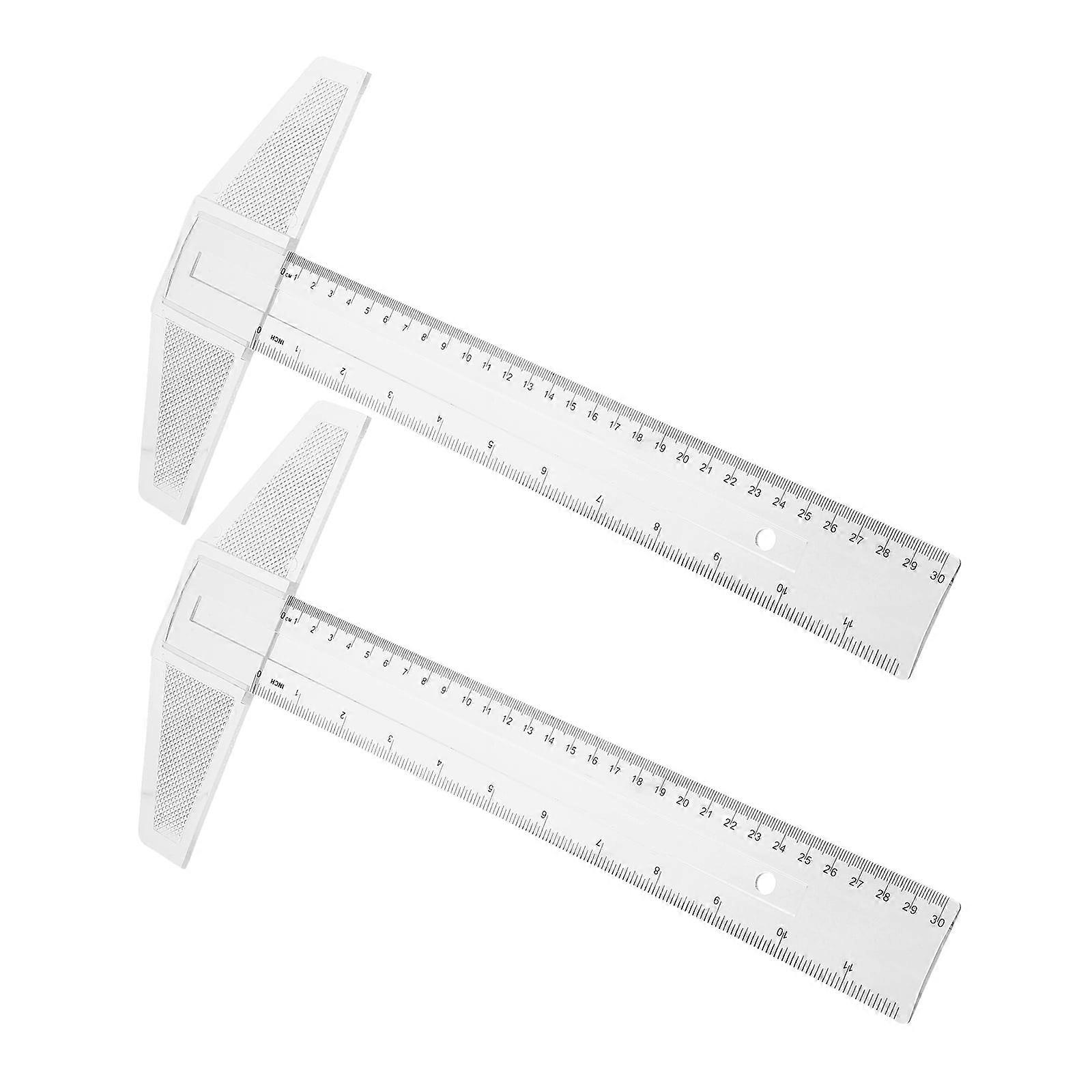 Square Ruler ABS 2Pcs 13.76X6.68X0.24in