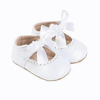 Itsun babyschoenen, babyschoentjes voor meisjes met antislip rubberen zool, slippers, prinsessenschoentjes, bruidsschoentjes, babyschoentjes, eerste schoentjes, wit, 9-12 maanden
