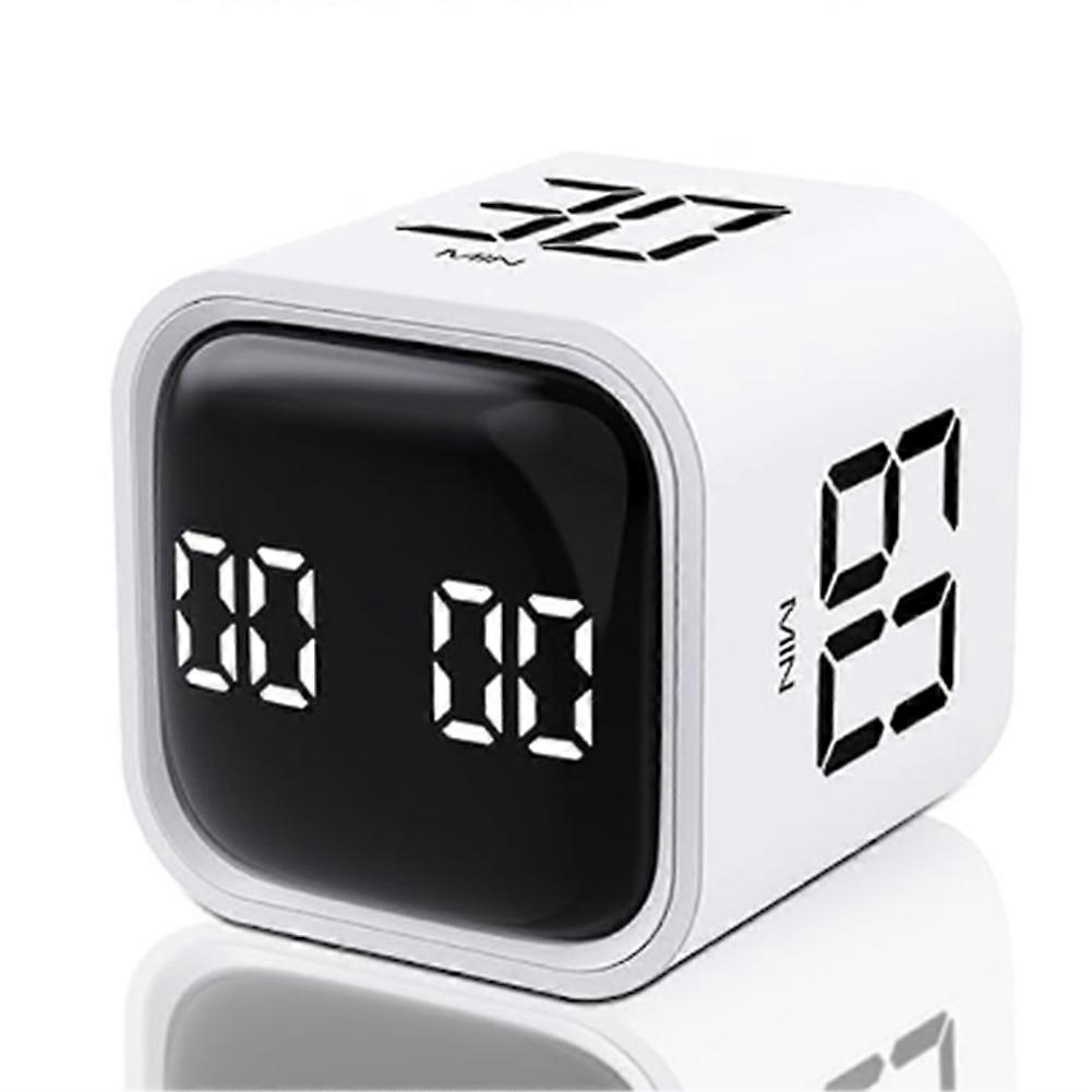 Square Timer,Rotation Timer,5/10/30/60 Minutes and Custom Countdown,Productivity Timer,For Tasks,Work,Study(White)