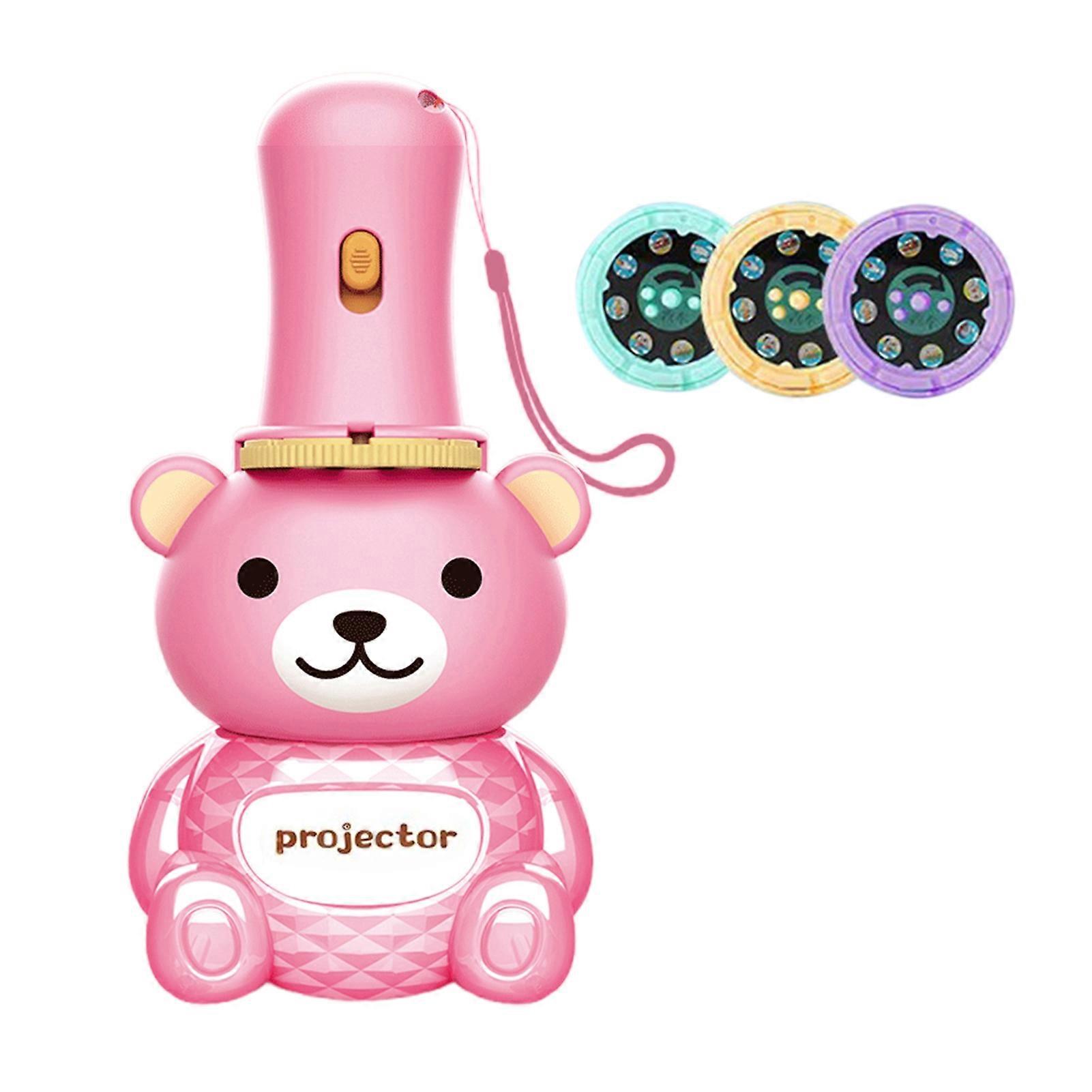 Kids Projection Flashlight Toy with 24 Patterns Bear Shape Early Learning Educational Interactive