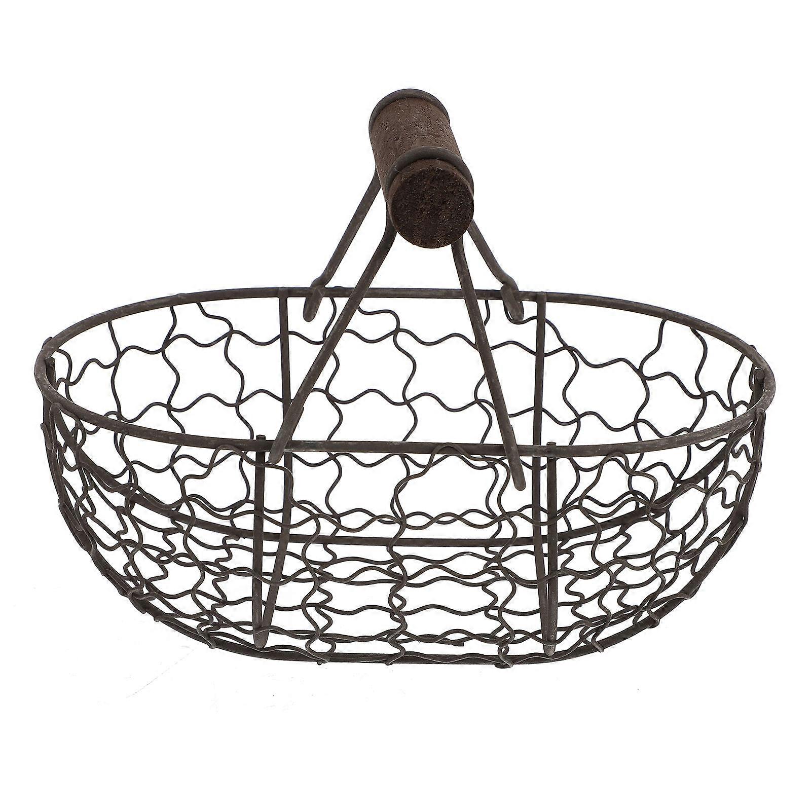 Iron Handheld Fruit Bread Basket Multi-functional Basket Sturdy Bread Basket