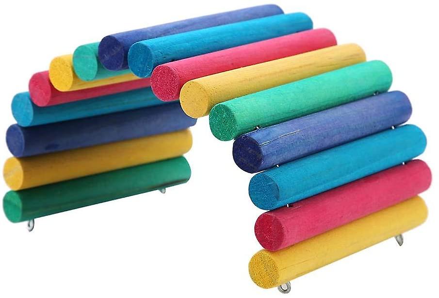 Hamster Ladder Bridge, Colorful Wooden Ladder Bridge Reptile Hide House Fence Climbing Bridge Reptil