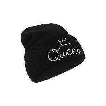 Unisex Knitted Hat Warm Ski Hat for 3Pcs Stylish Embroidered Black Beanie