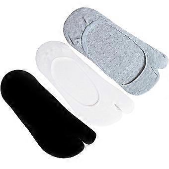 3 paia di calzini con dita, calzini antiscivolo, calze estive, calzini pantofola, calzini infradito per donne e uomini (nero + grigio + bianco)