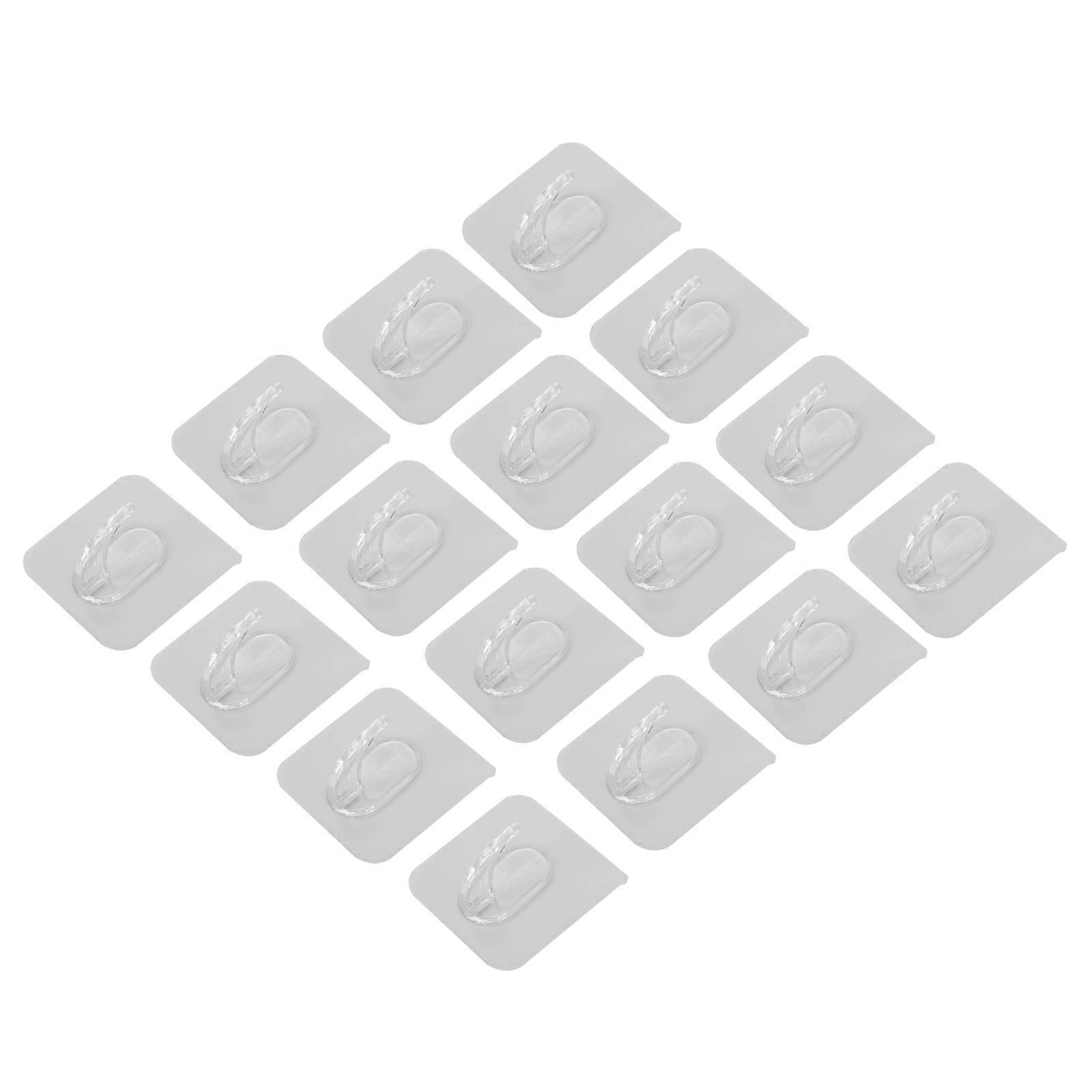 Plastic Hanging Hooks Transparent Wall Hook for Storage 20Pcs