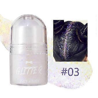 Kroppsglitterroll-on Festivalglittergel 25ml Sminke for hår Ansikts- og kroppsfargeendrende glittergel Rave Party-sminke (#03)
