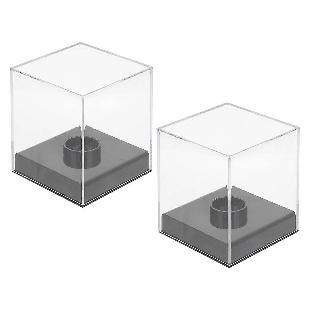 Clear Acrylic Baseball Display Case for Storage Use 2Pcs Showcase Box