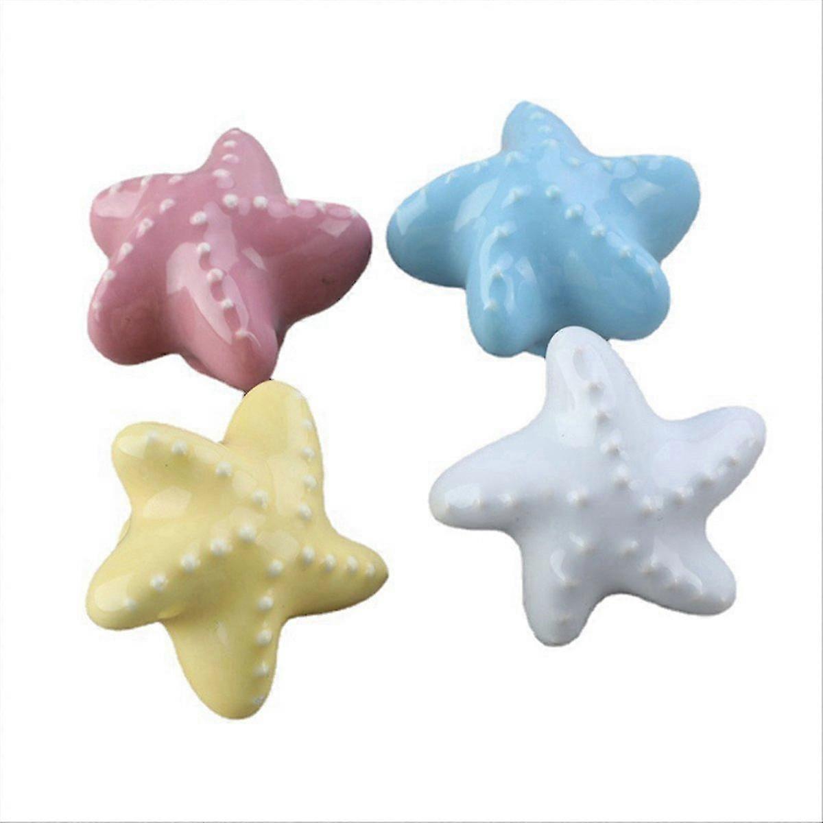 4Pcs Cabinet Drawer Knobs Porcelain Cabinet Knobs Kitchen Door Handles Ceramic Children'S Room Close
