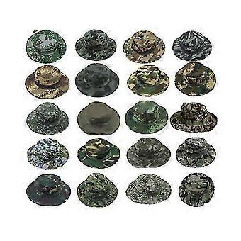 Camouflage outdoor bucket hat voor het vissen met drukknoopsluiting
