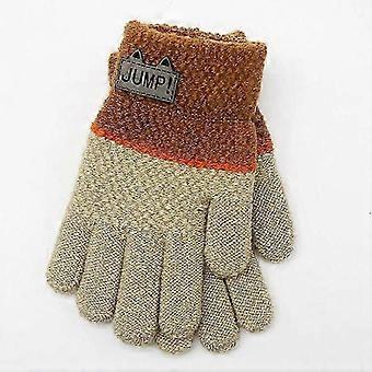 Kids Thick Knitted Winter Gloves Compatible with 6-10 Years Old Boys Girls Warm Stretch Mittens Children Accessories