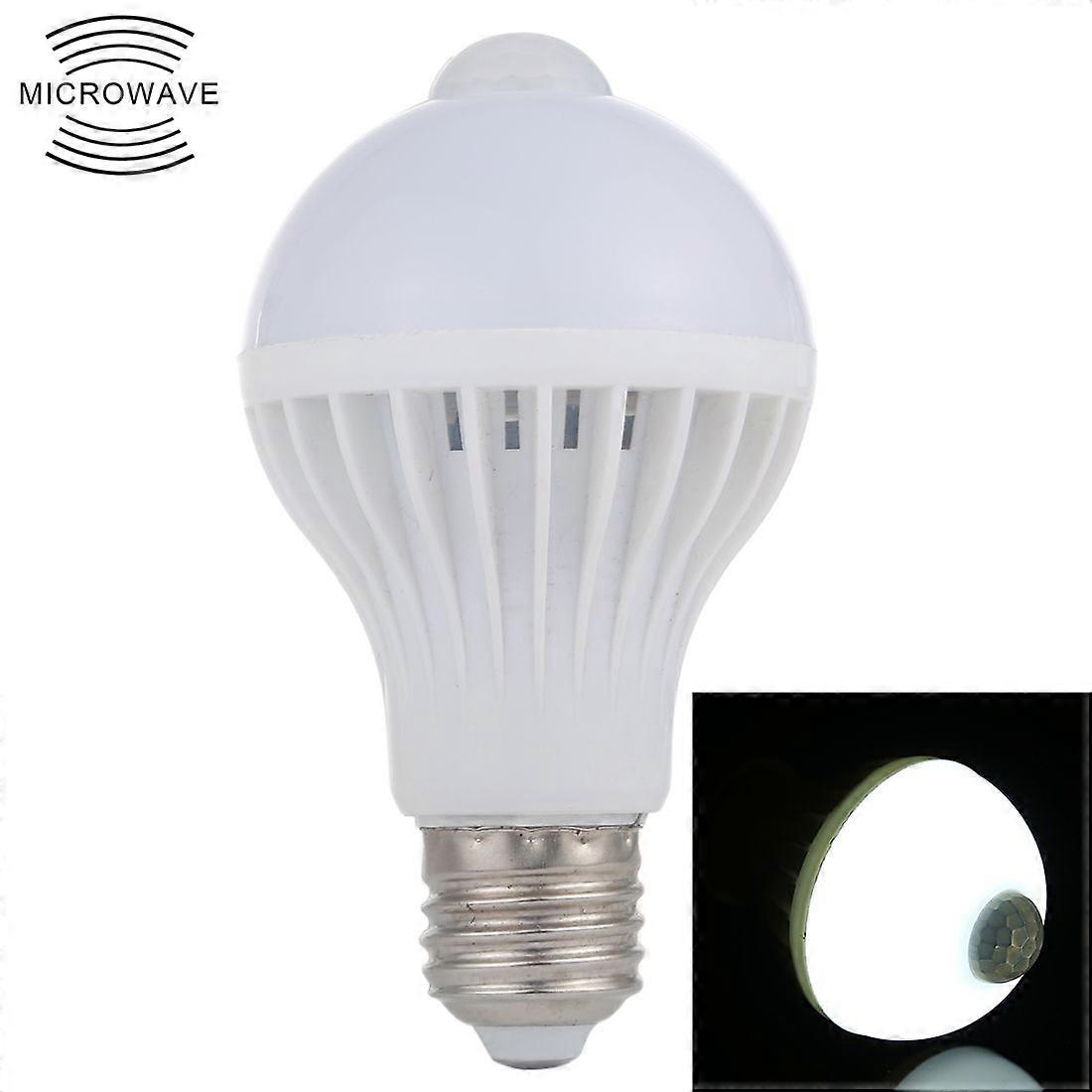 E27 7W Infrared Motion Sensor LED Light Bulb White Light