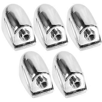 5 Pcs Single-end Snare Drum Lug Ear Claw Hooks Connector Drum Set Parts Accessories Replacement WC21 (Silver)