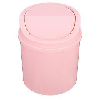 Mini Desk Trash Can with Swing Lid: 2L Capacity Compact Waste Bin for Office Bedroom and Vanity Small Desktop Garbage Container