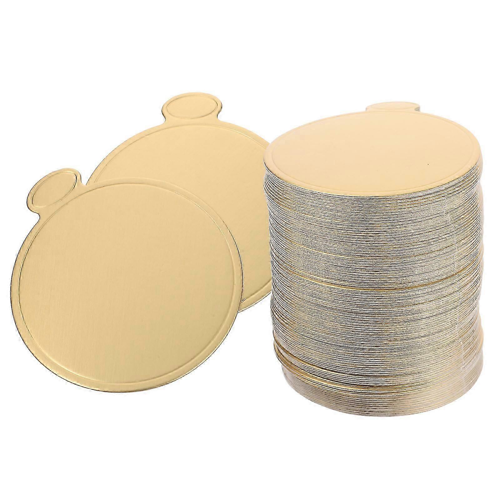 Mini Golden Paper Cake Boards, 100 Sheets for Display