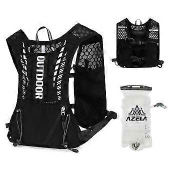 Hydration Running Vest with 1.5L Bladder, Reflective Trail Marathon Gear, Lightweight Black 5L Capacity
