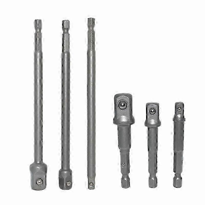 6pcs Hex Shank Wrench Drive Power Extension Drill Bit Socket Adapter Holder Tool