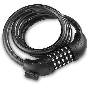 Cadeado para bicicleta com código de 5 dígitos, cadeado de combinação de cabo de 1,2 m/4 pés para bicicleta, leve e seguro [MI]