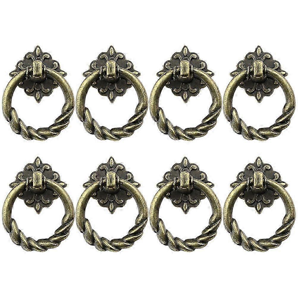 8Pcs Metal Pull Handles Drawer Pull Rings Mini Drawer Pulling Knobs Cabinet DIY Accessories